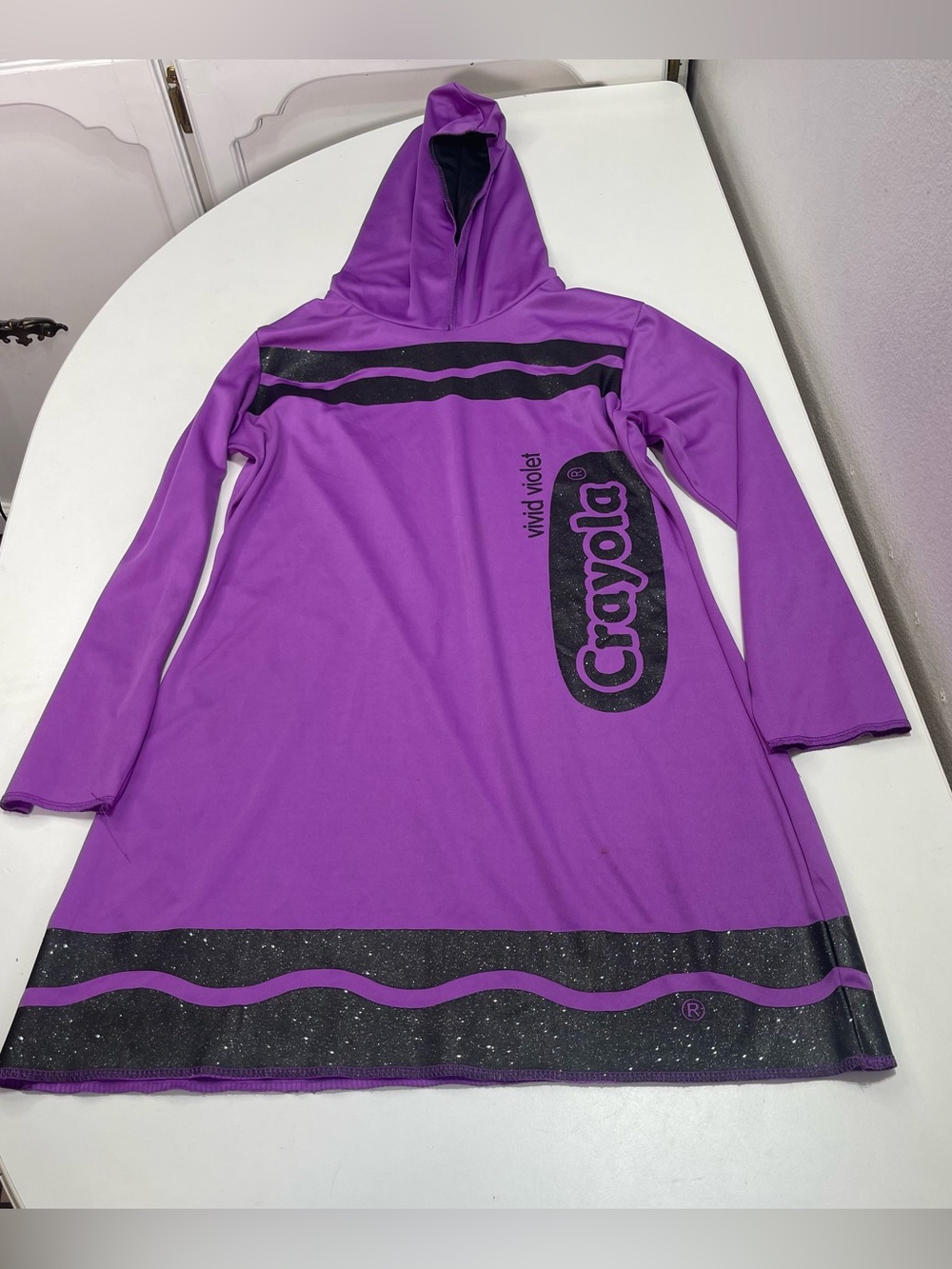 Crayola Crayon Costume Kids XL Vivid Violet With Hood Spirit Halloween School